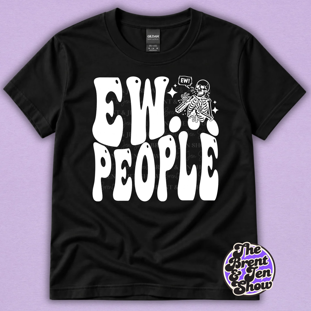 Ew People Funny Introvert Skeleton Graphic T-Shirt