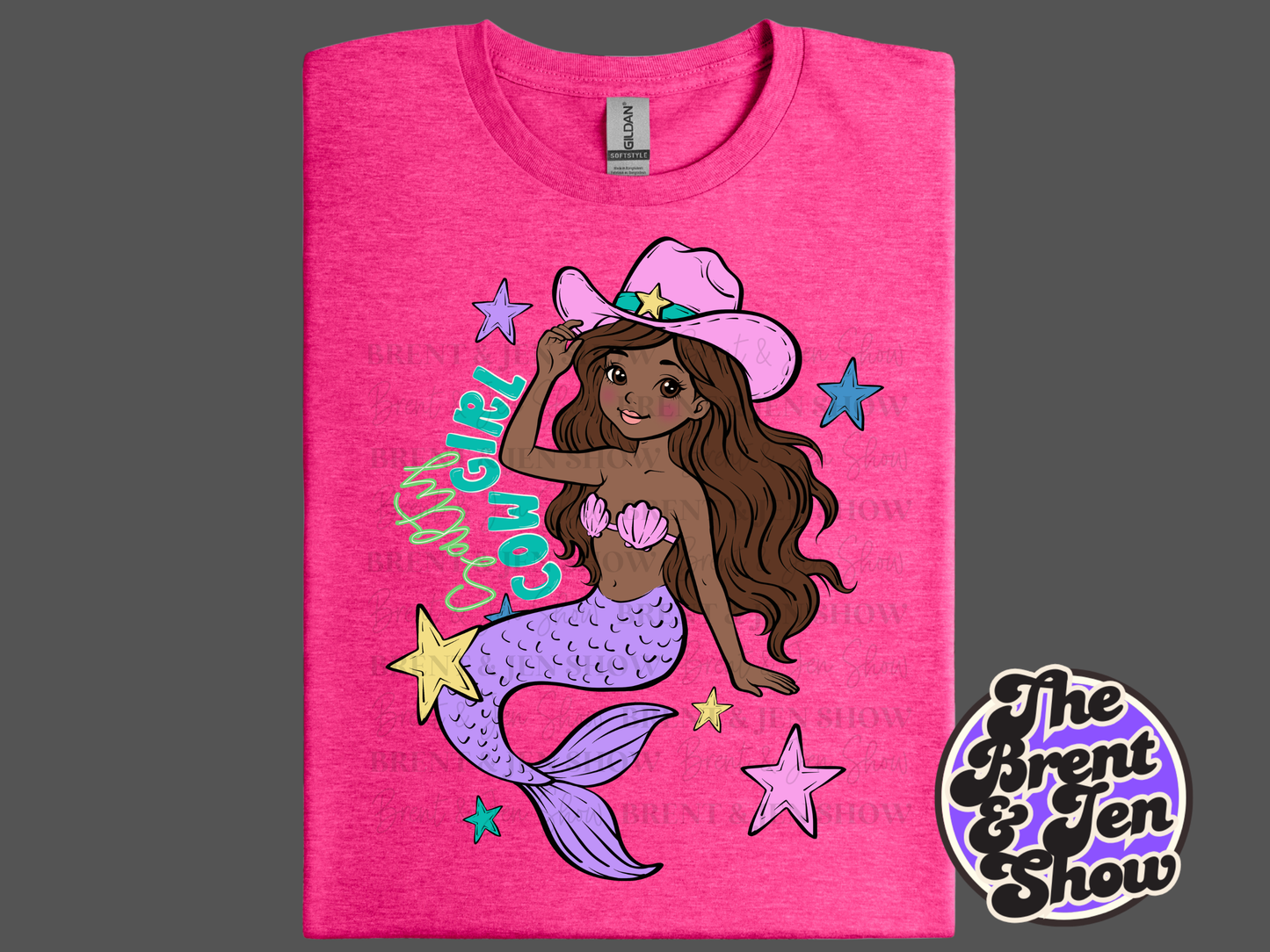 Cowgirl Mermaid T-Shirt: Whimsical Western Sea Creature Graphic Tee