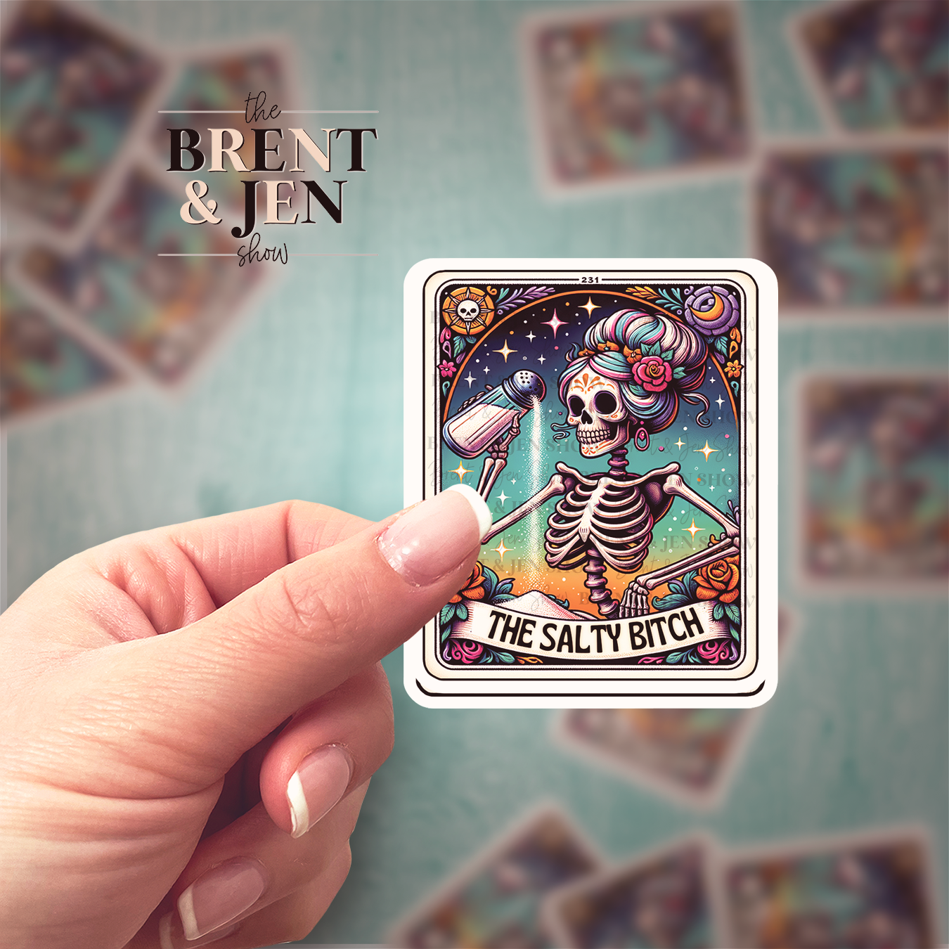 The Salty Bitch Funny Tarot Card Sticker
