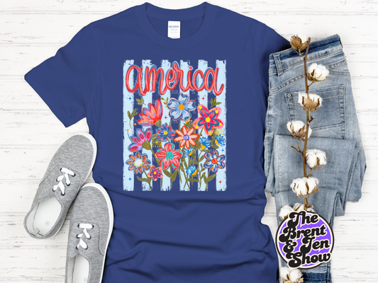 America Floral T-Shirt
