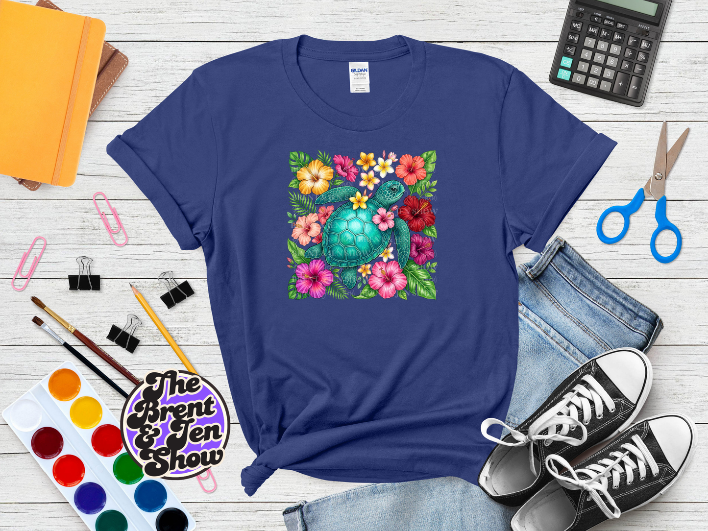 Floral Sea Turtle T-Shirt