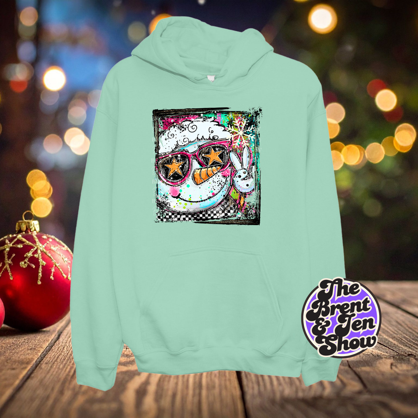 Selfie Doodle Snowman Hoodie