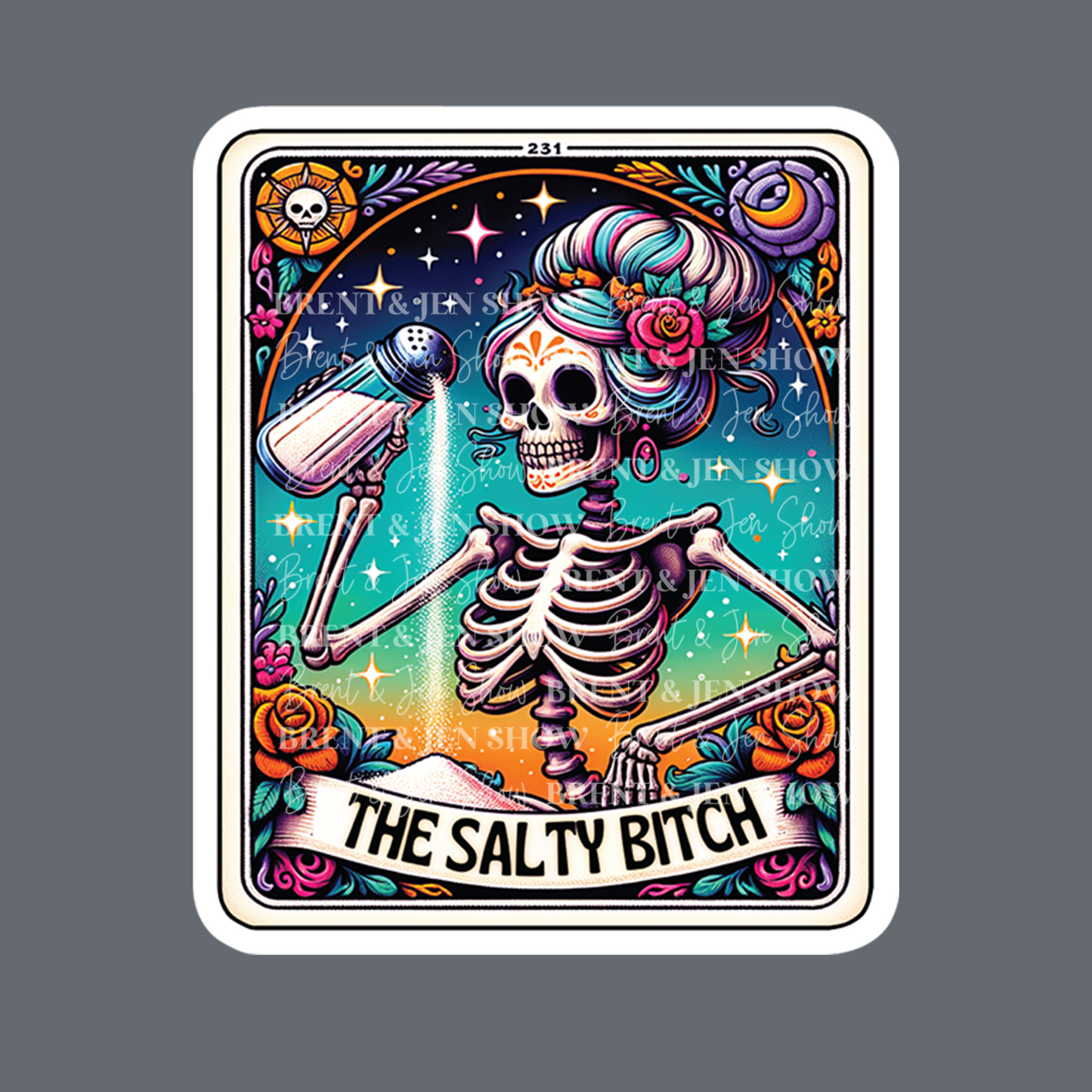 The Salty Bitch Funny Tarot Card Sticker