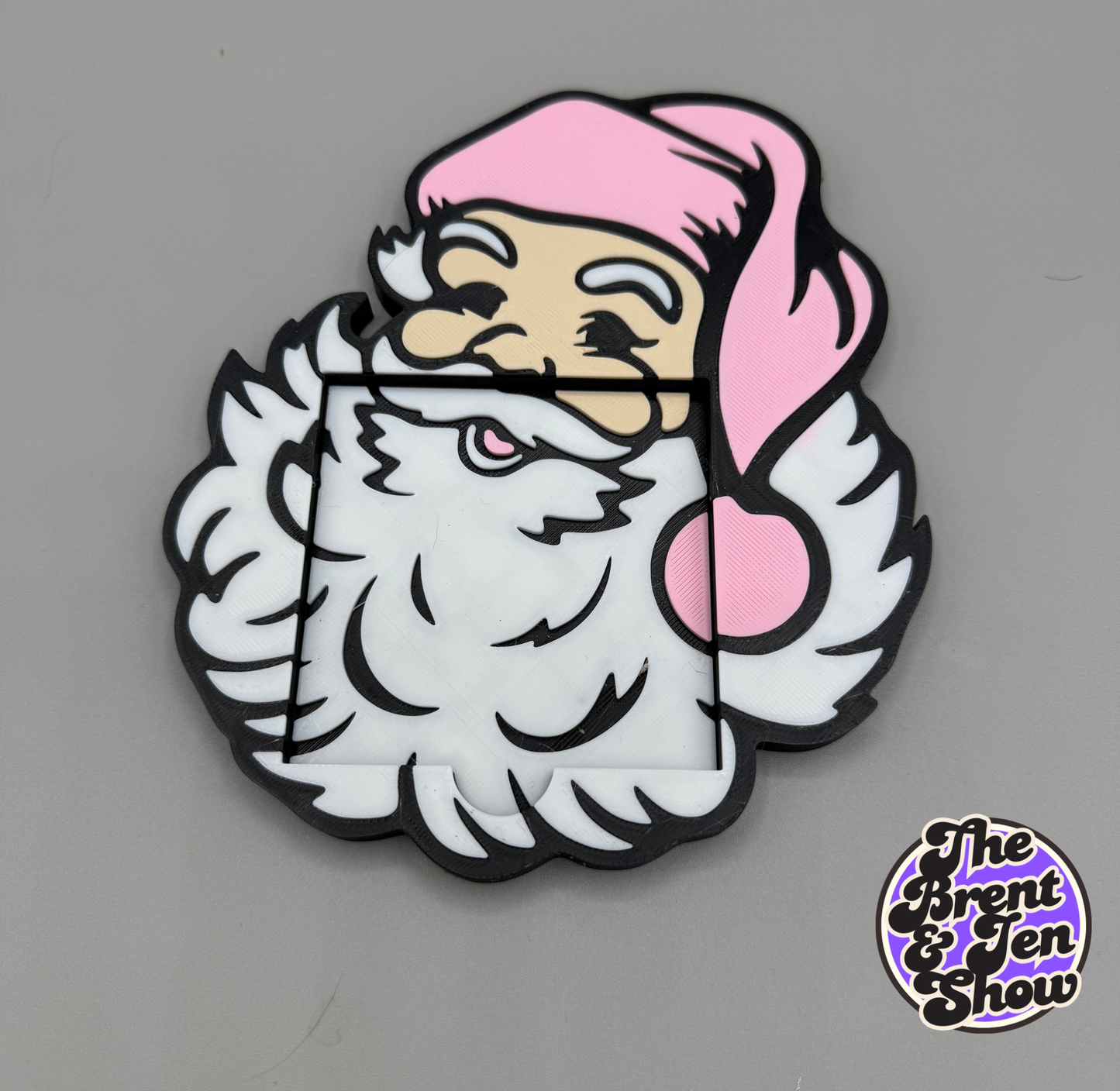 Christmas Santa Sticky Note Holder, 3D Printed Holiday Desk Organizer