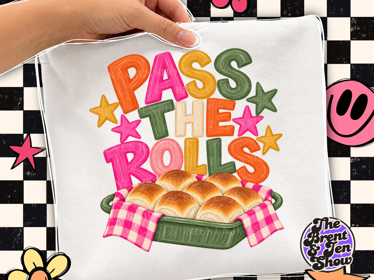Pass the Rolls Thanksgiving DTF Transfer: Bread Basket Design (Ready to Press)
