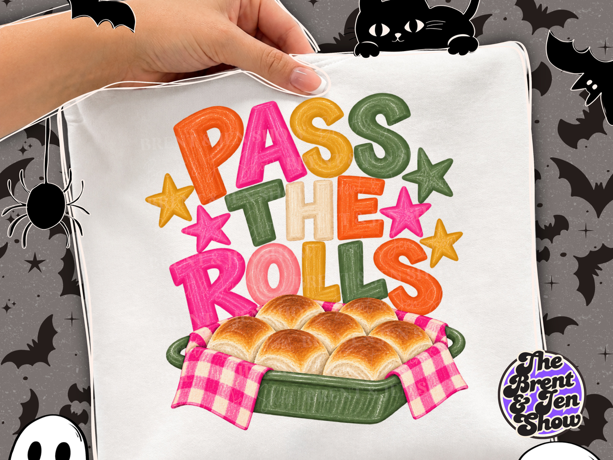 Pass the Rolls Thanksgiving DTF Transfer: Bread Basket Design (Ready to Press)