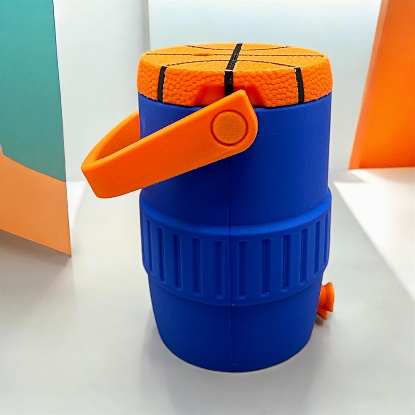 Basketball Can Cooler with Straw Lid – 3D Printed Game Day Drink Holder