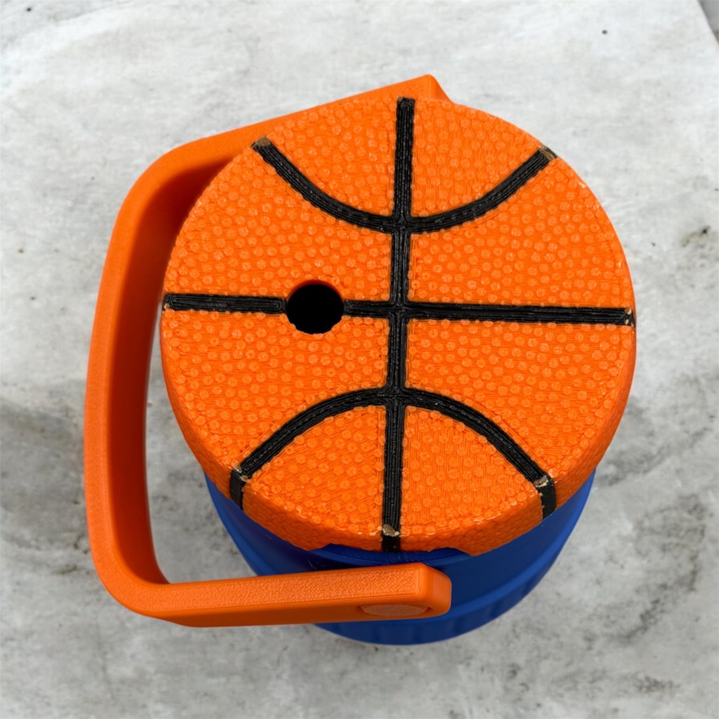 Basketball Can Cooler with Straw Lid – 3D Printed Game Day Drink Holder