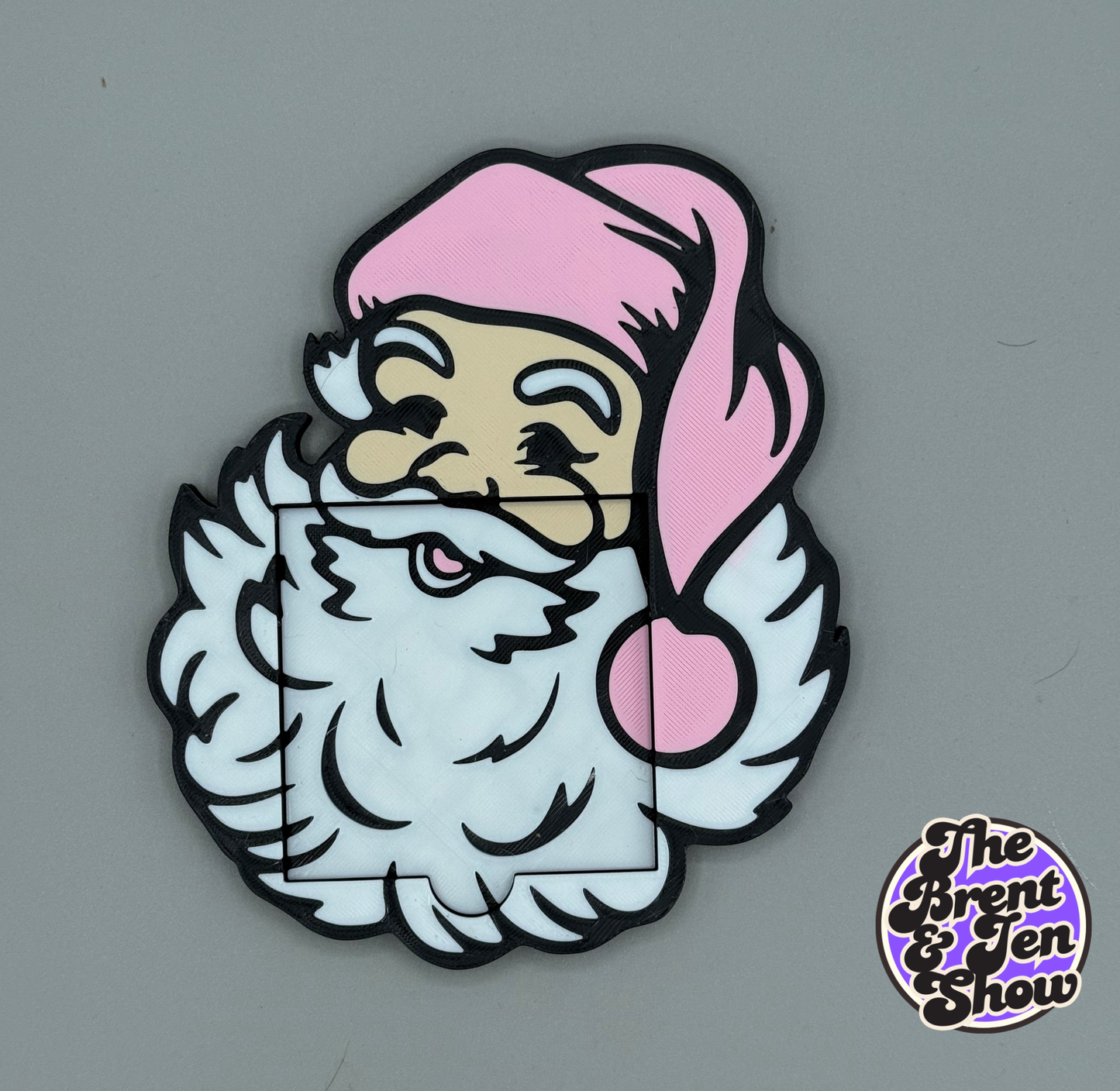 Christmas Santa Sticky Note Holder, 3D Printed Holiday Desk Organizer