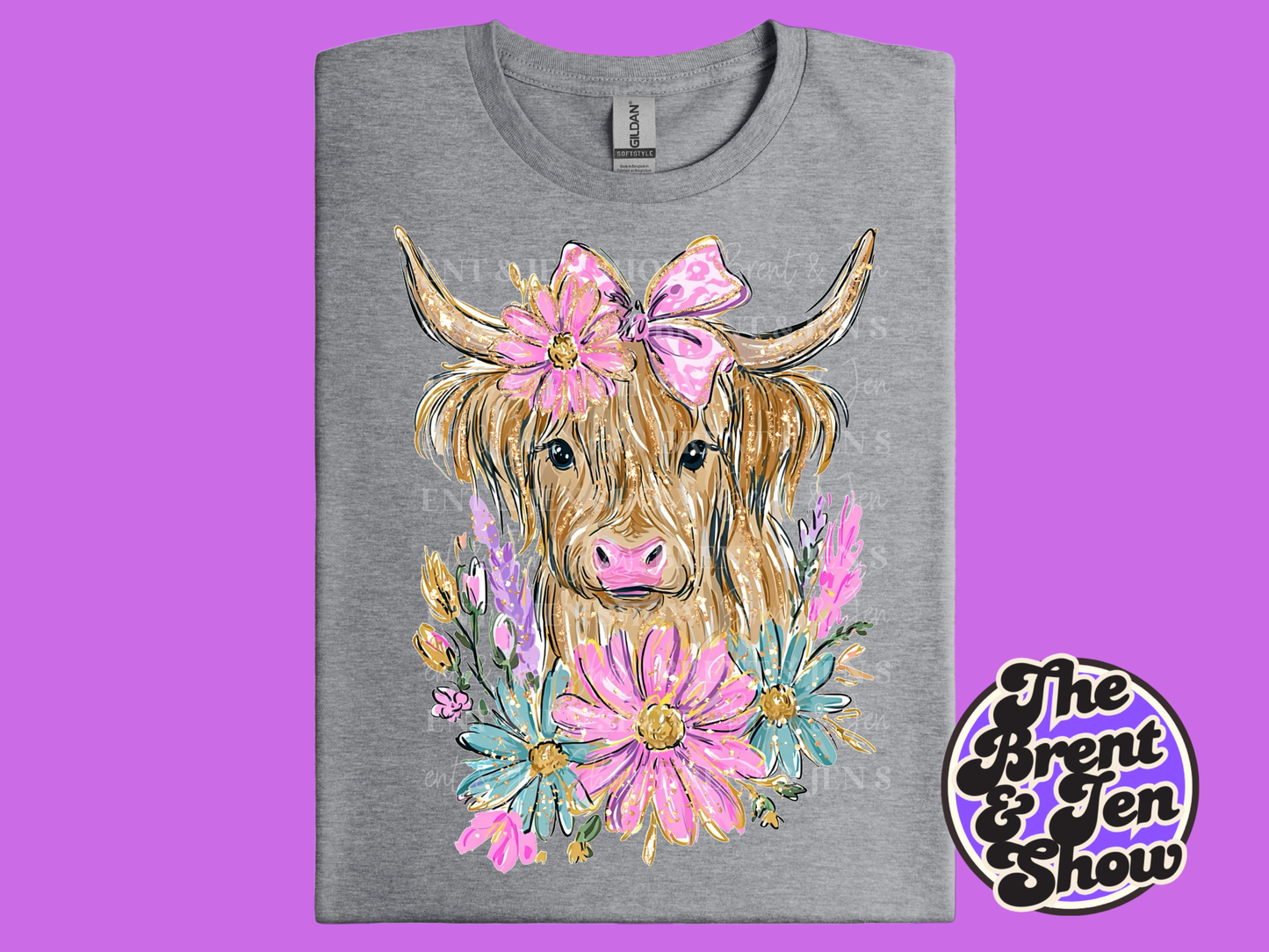 Floral Highland Cow T-Shirt