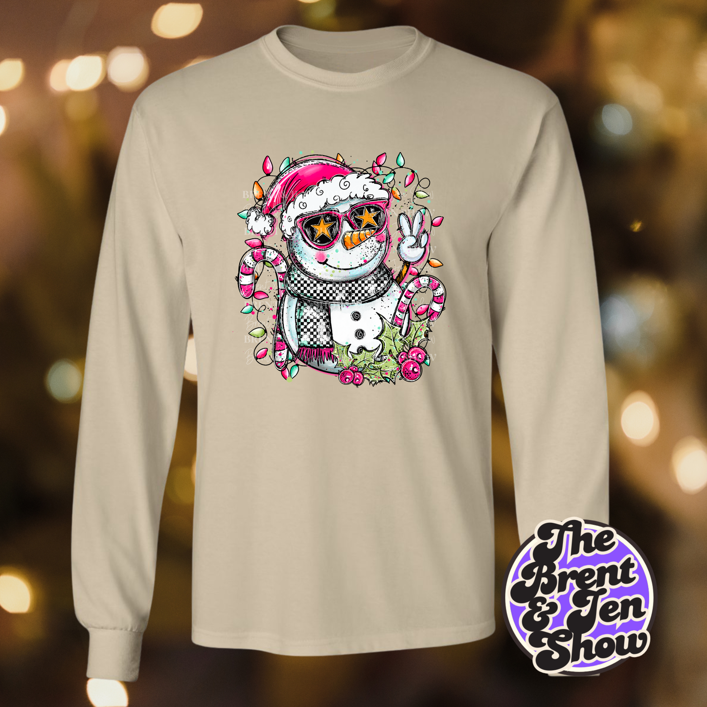 Doodle Snowman Long Sleeve Shirt