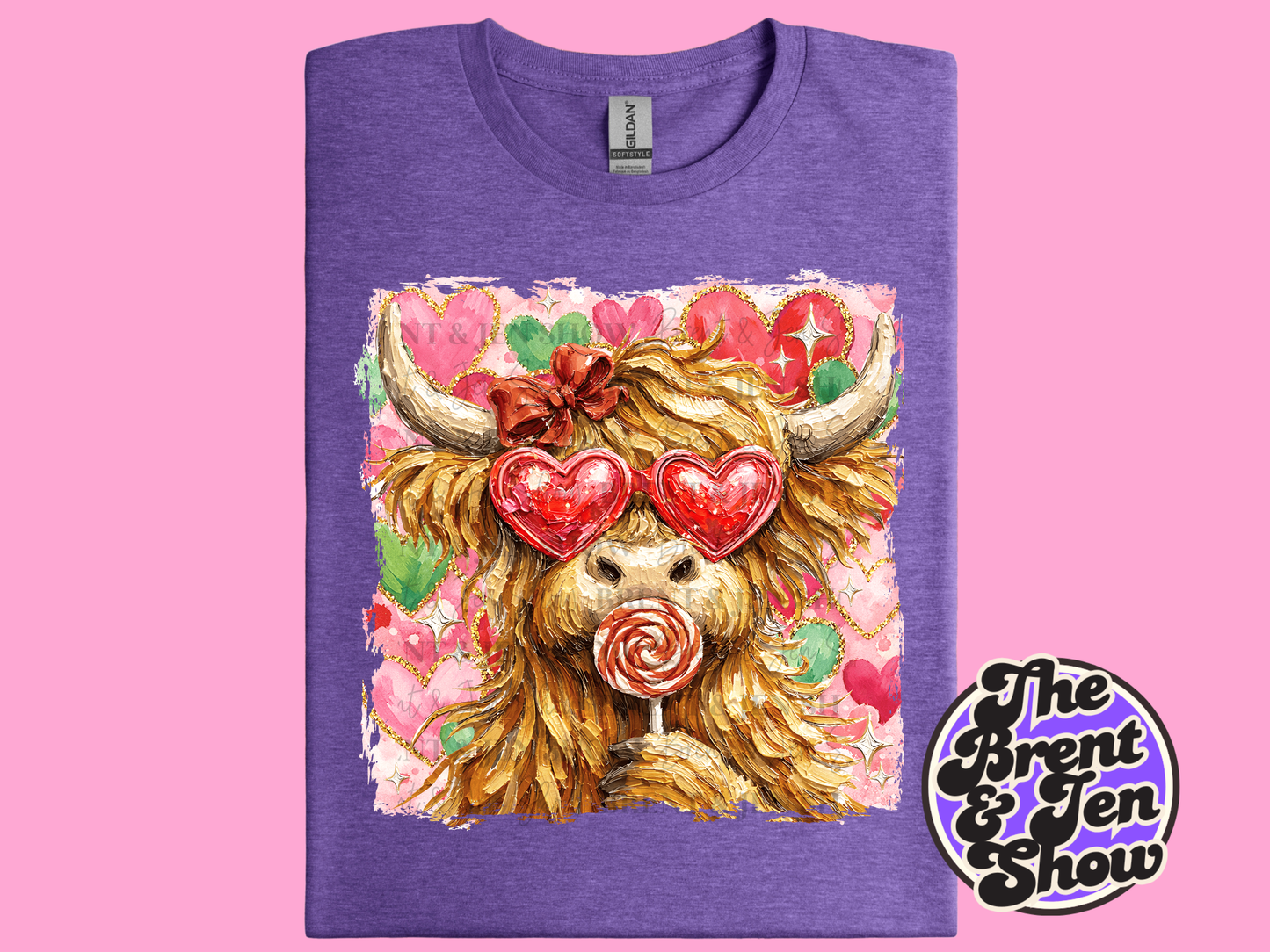 Highland Cow Valentine's Day T-Shirt