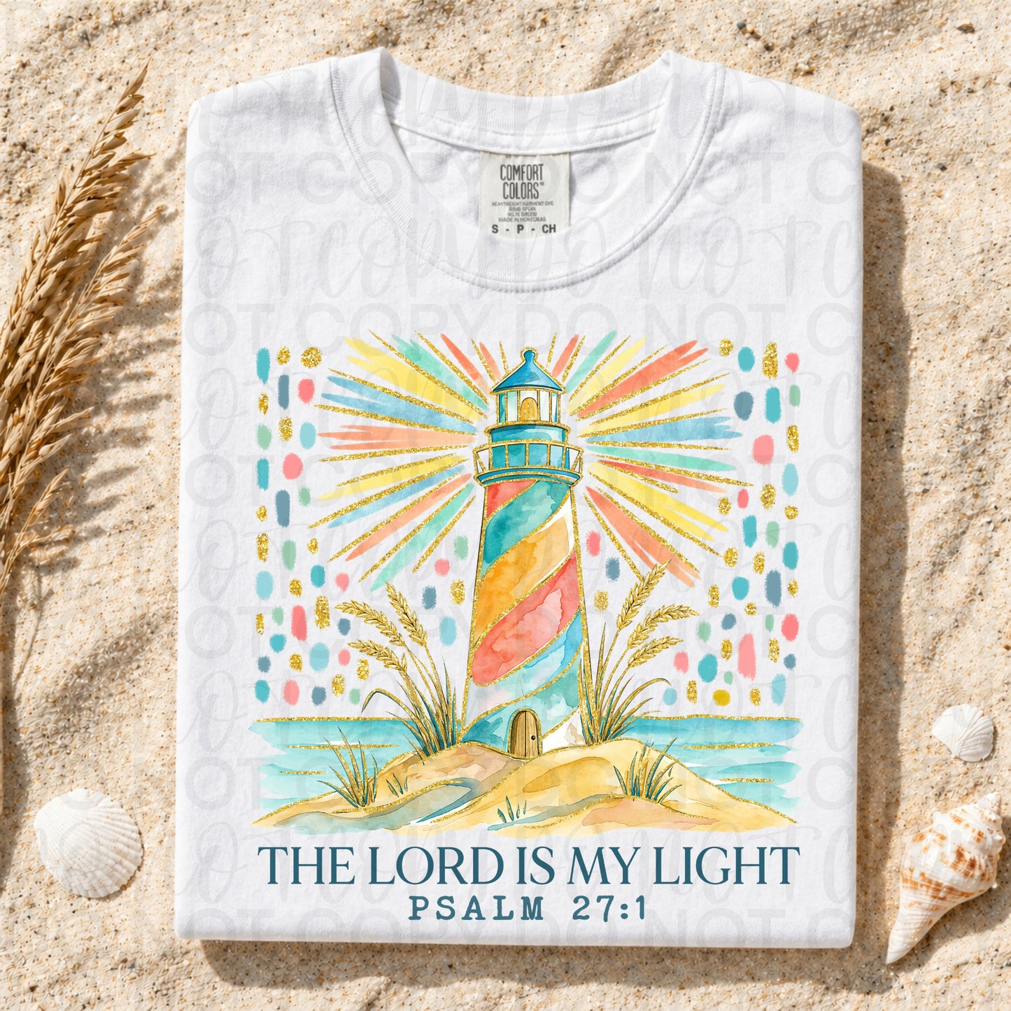 Lighthouse Psalm 27:1 Christian T-Shirt – The Lord is My Light Apparel