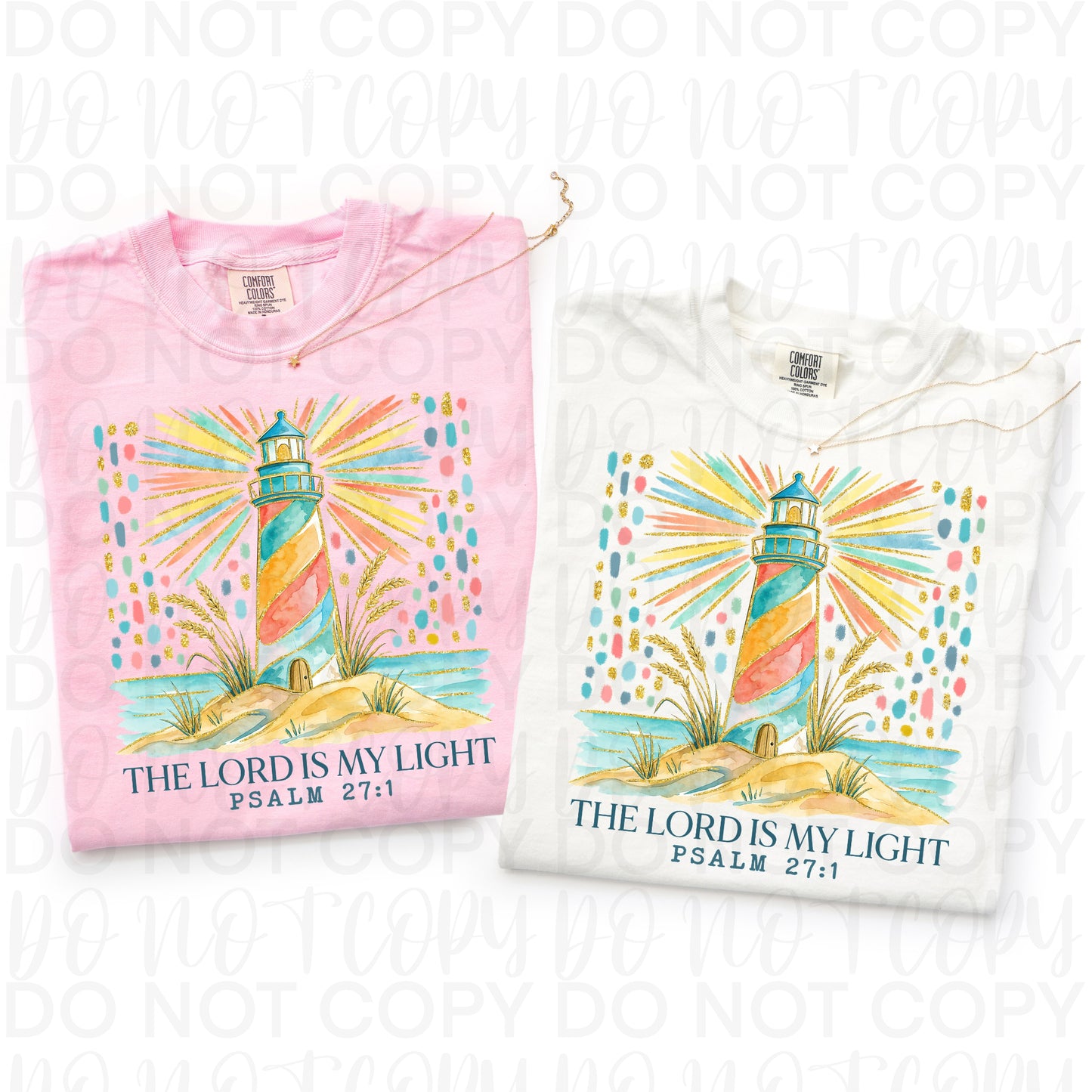 Lighthouse Psalm 27:1 Christian T-Shirt – The Lord is My Light Apparel
