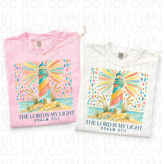 Lighthouse Psalm 27:1 Christian T-Shirt – The Lord is My Light Apparel