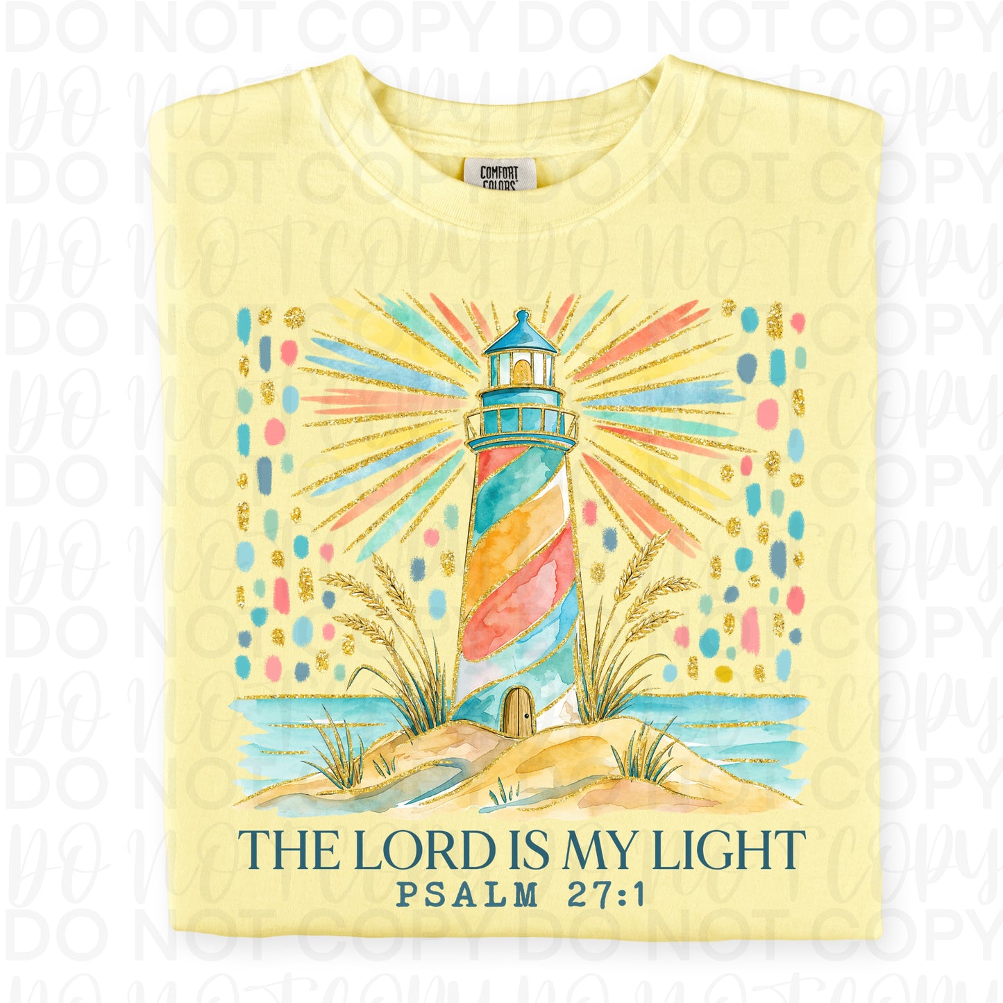 Lighthouse Psalm 27:1 Christian T-Shirt – The Lord is My Light Apparel