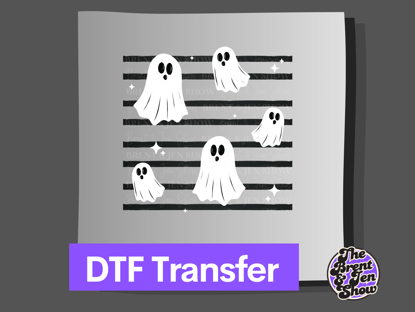 Spooky Ghost DTF or Sublimation Transfer Ready to Press, Retro Halloween Design