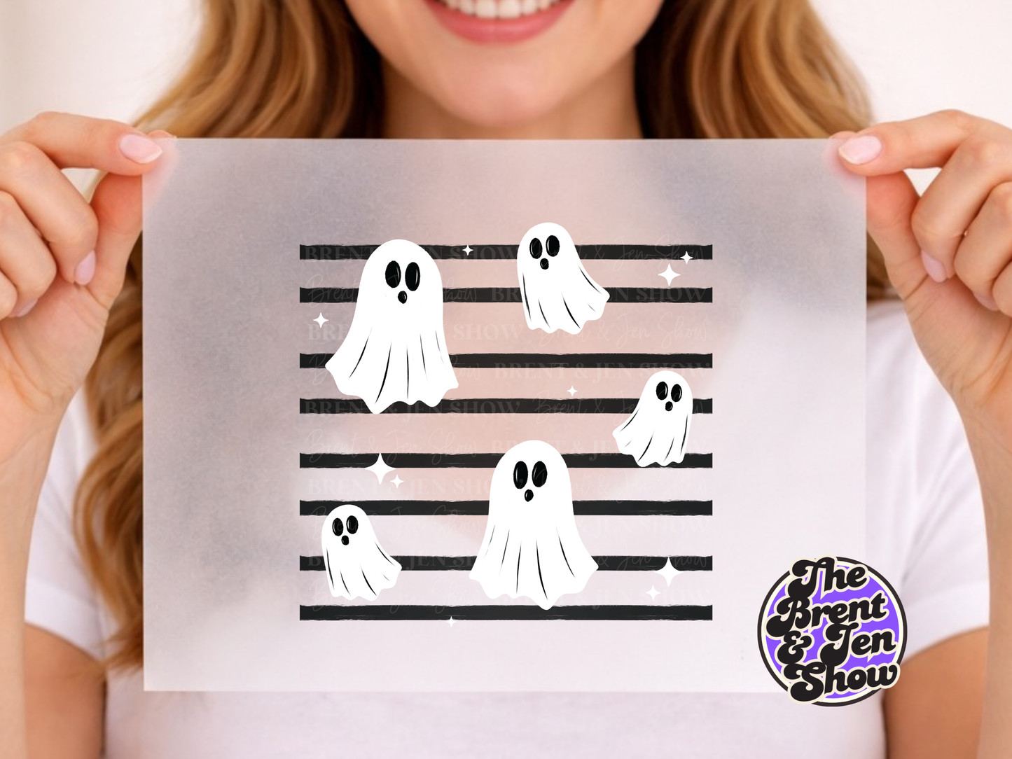 Spooky Ghost DTF or Sublimation Transfer Ready to Press, Retro Halloween Design
