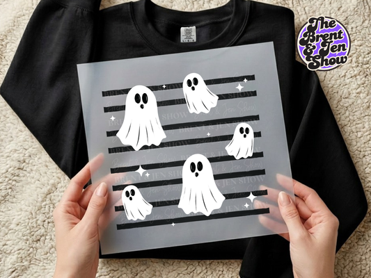 Spooky Ghost DTF or Sublimation Transfer Ready to Press, Retro Halloween Design