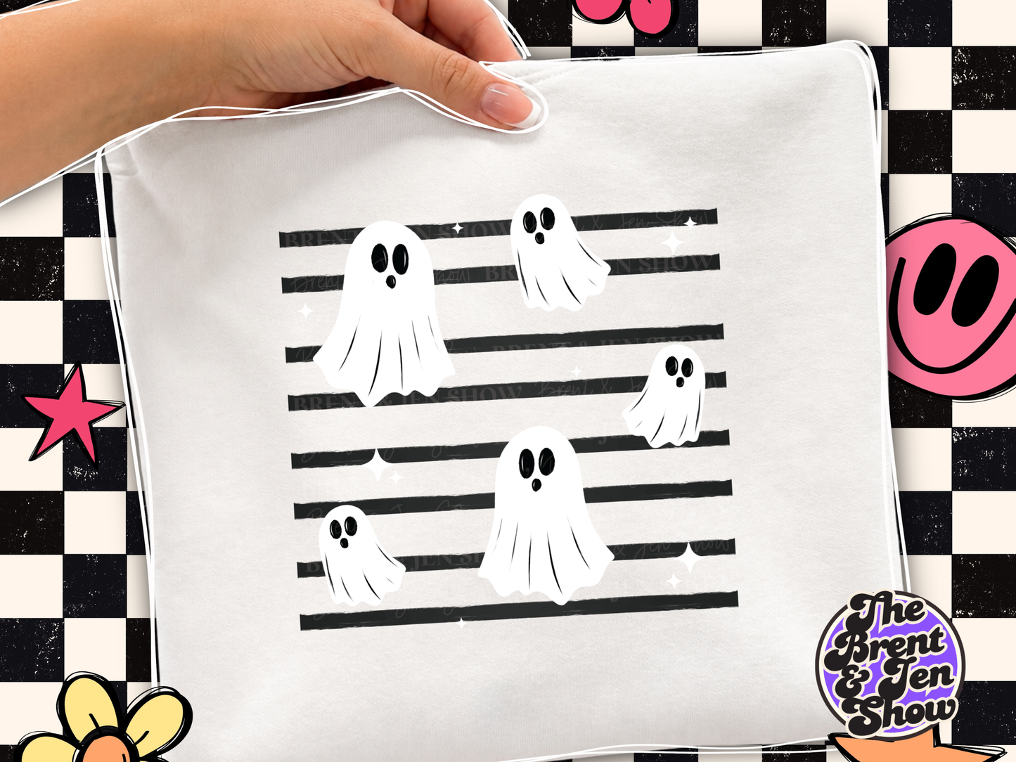 Spooky Ghost DTF or Sublimation Transfer Ready to Press, Retro Halloween Design