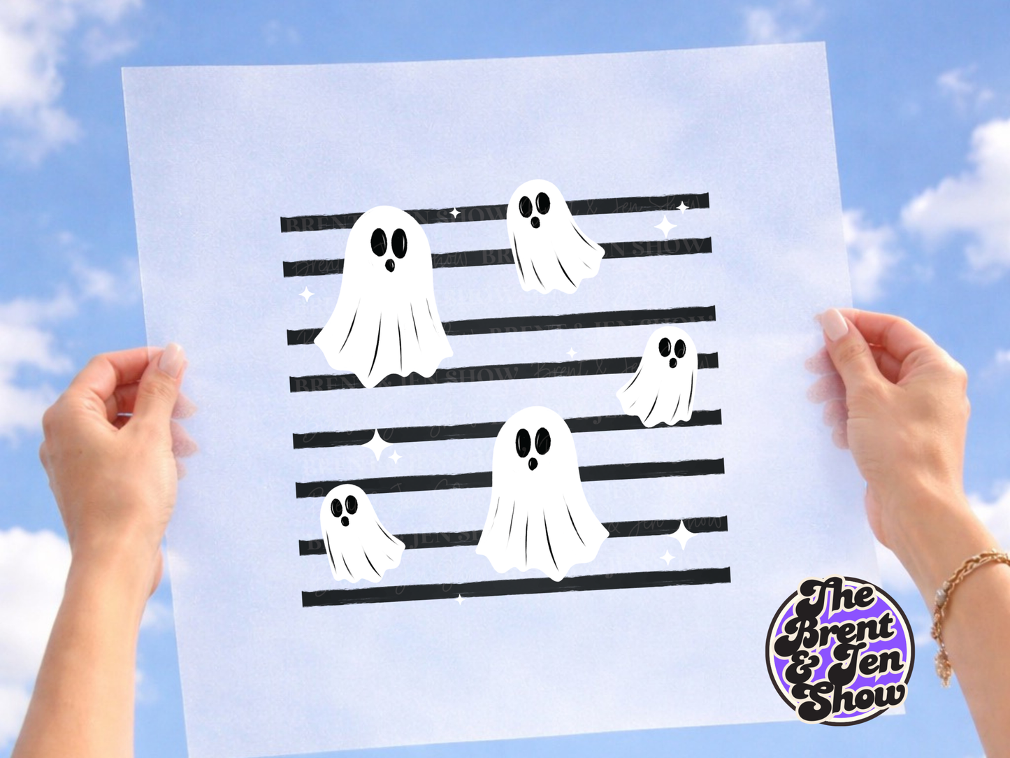 Spooky Ghost DTF or Sublimation Transfer Ready to Press, Retro Halloween Design