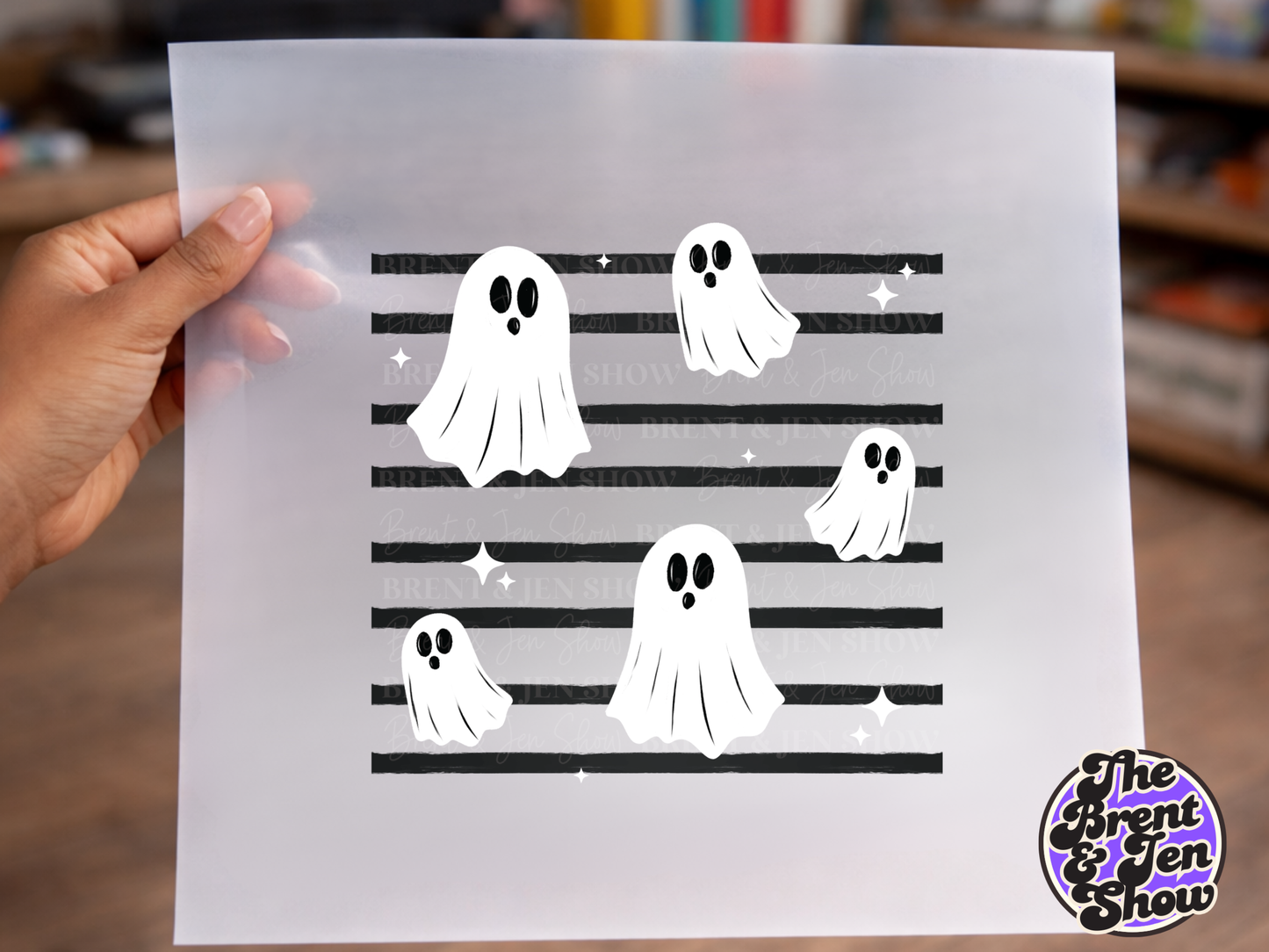 Spooky Ghost DTF or Sublimation Transfer Ready to Press, Retro Halloween Design