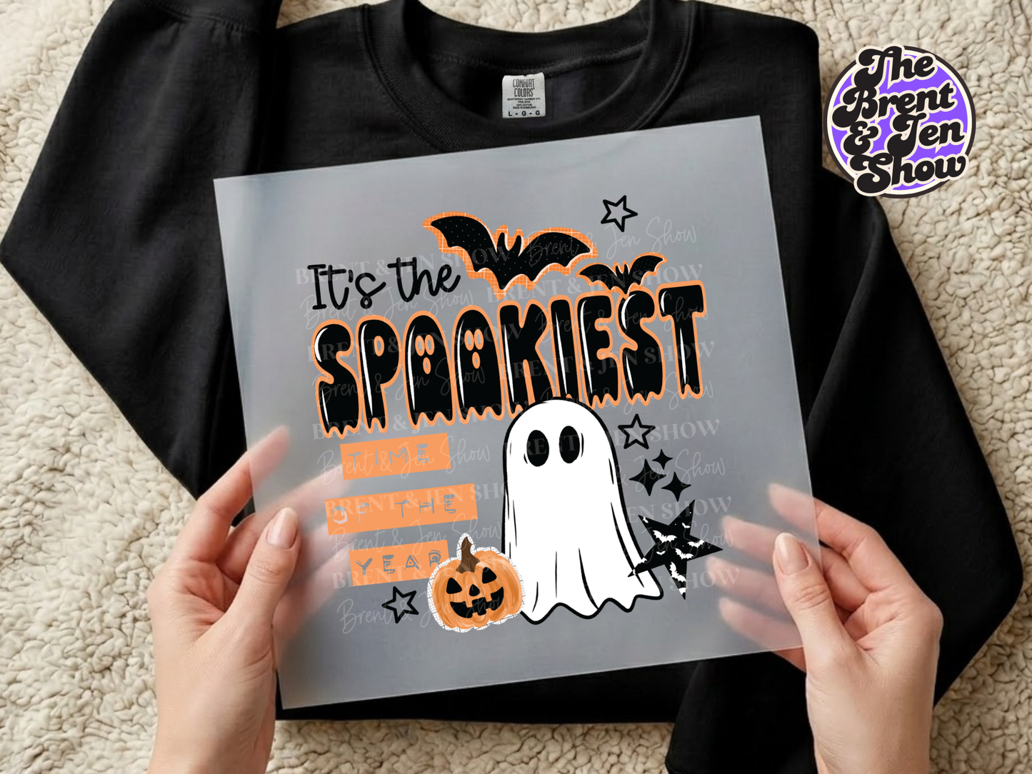Spookiest Time Ghost Pumpkin Bat Halloween Transfer (DTF/Sublimation)