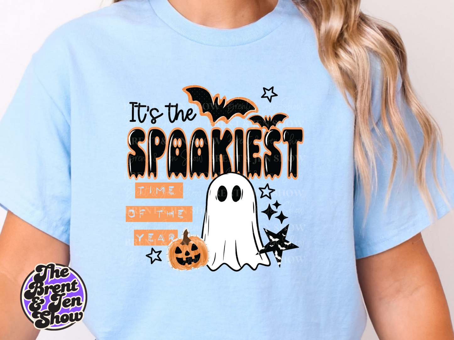 Spookiest Time Ghost Pumpkin Bat Halloween Transfer (DTF/Sublimation)