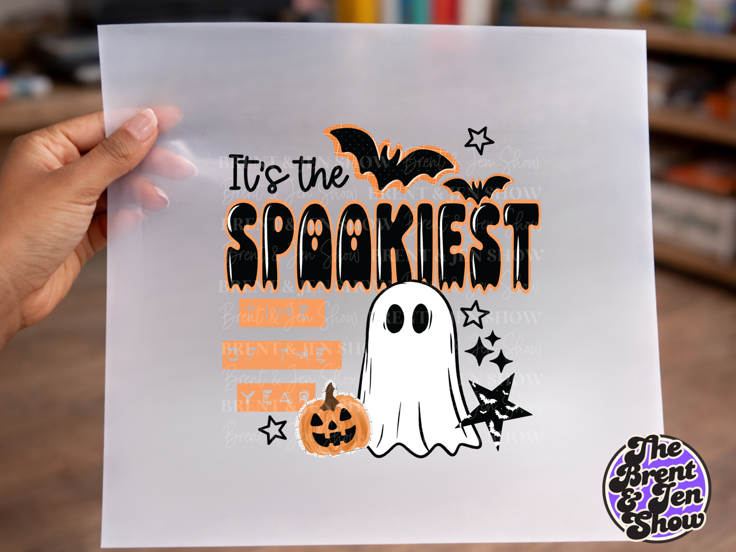 Spookiest Time Ghost Pumpkin Bat Halloween Transfer (DTF/Sublimation)