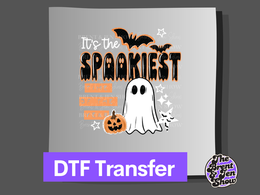 Spookiest Time Ghost Pumpkin Bat Halloween Sublimation Transfer