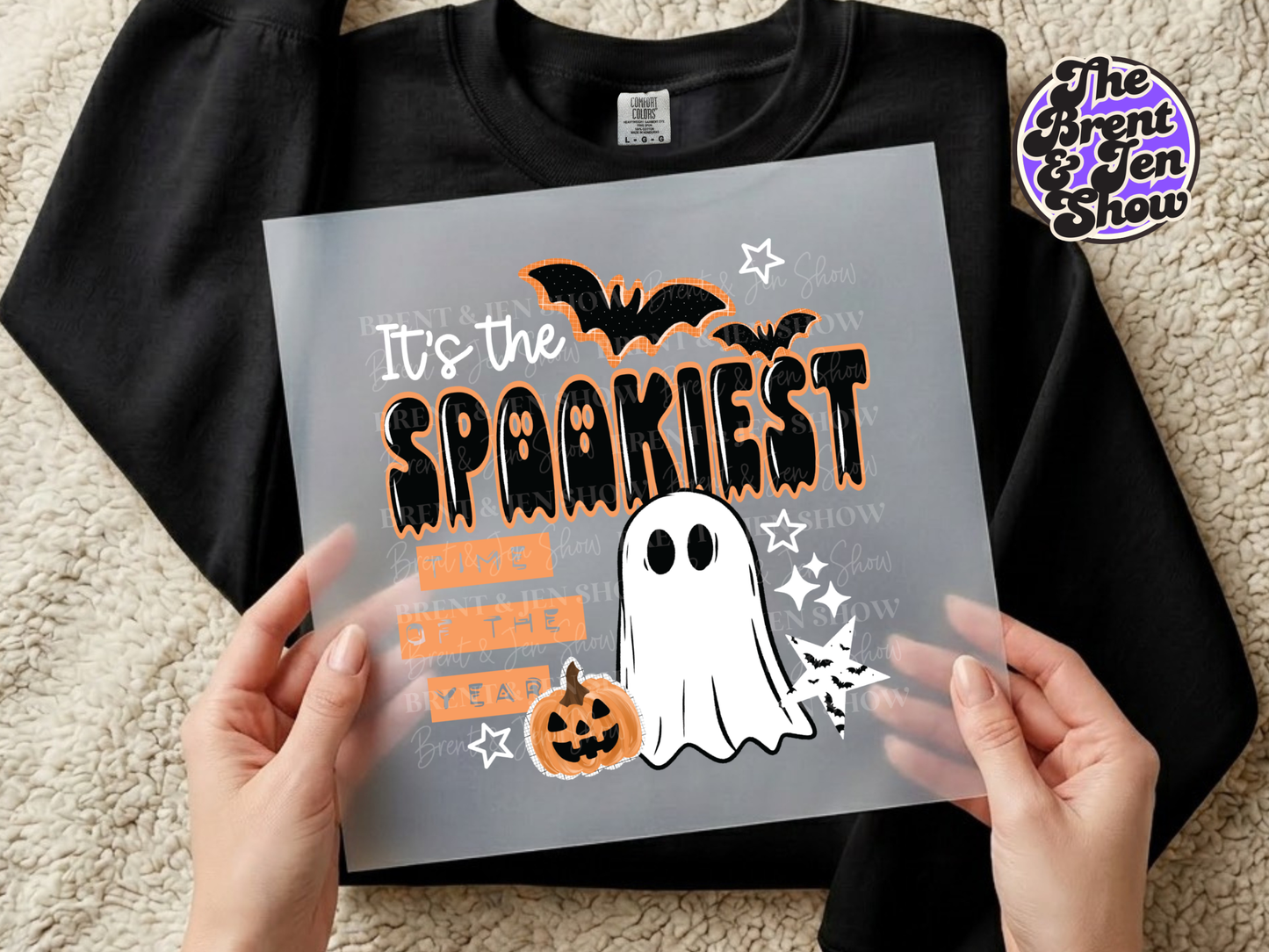 Spookiest Time Ghost Pumpkin Bat Halloween Sublimation Transfer
