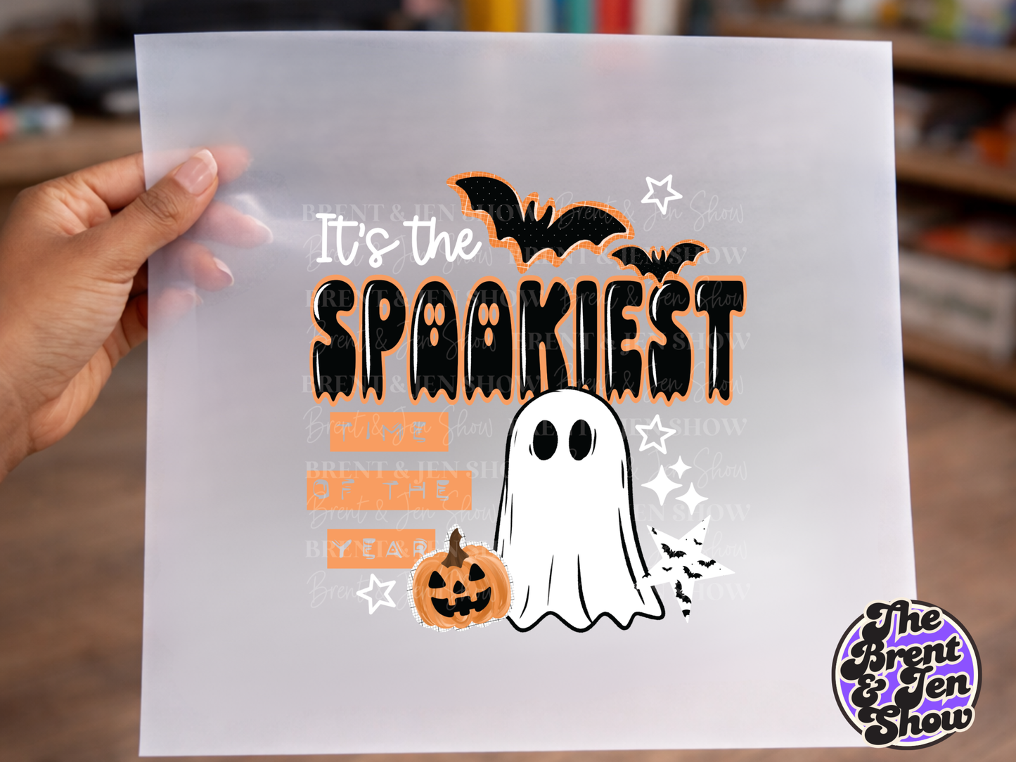 Spookiest Time Ghost Pumpkin Bat Halloween Sublimation Transfer