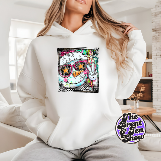 Selfie Doodle Snowman Hoodie