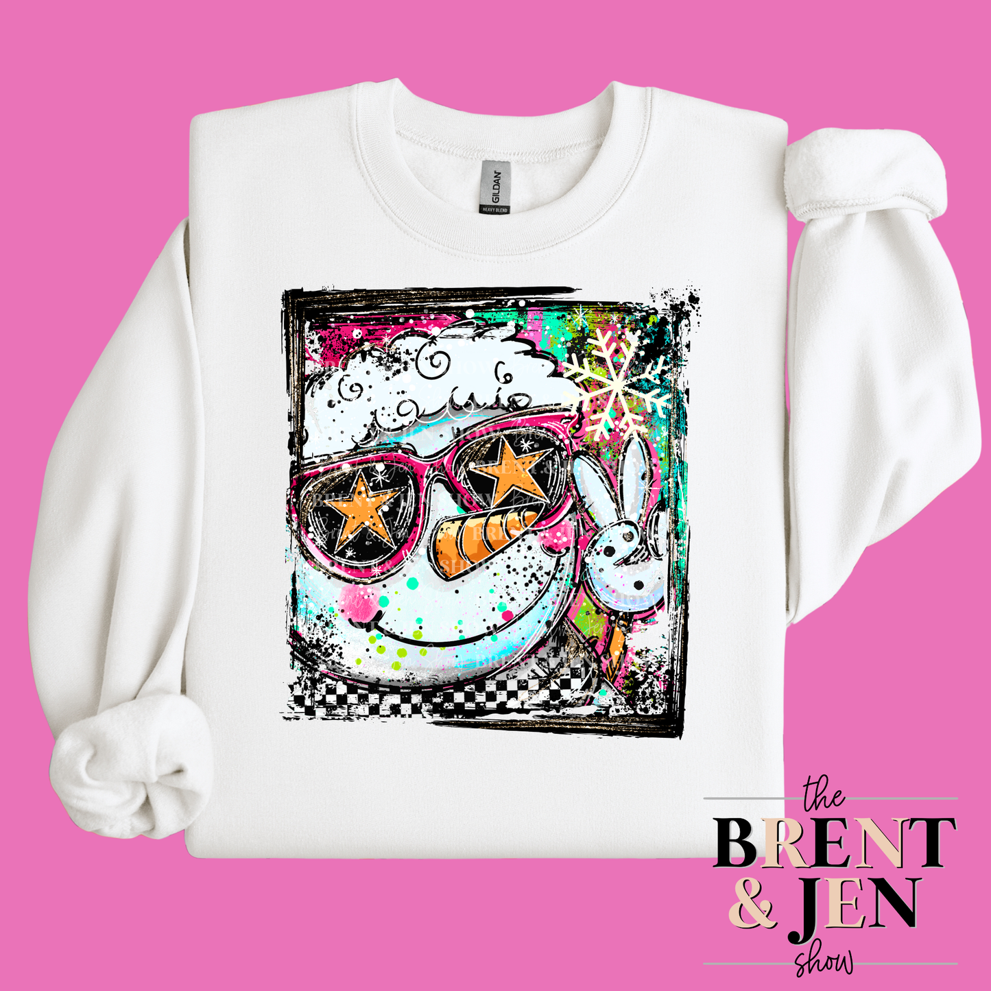 Selfie Doodle Snowman Sweatshirt