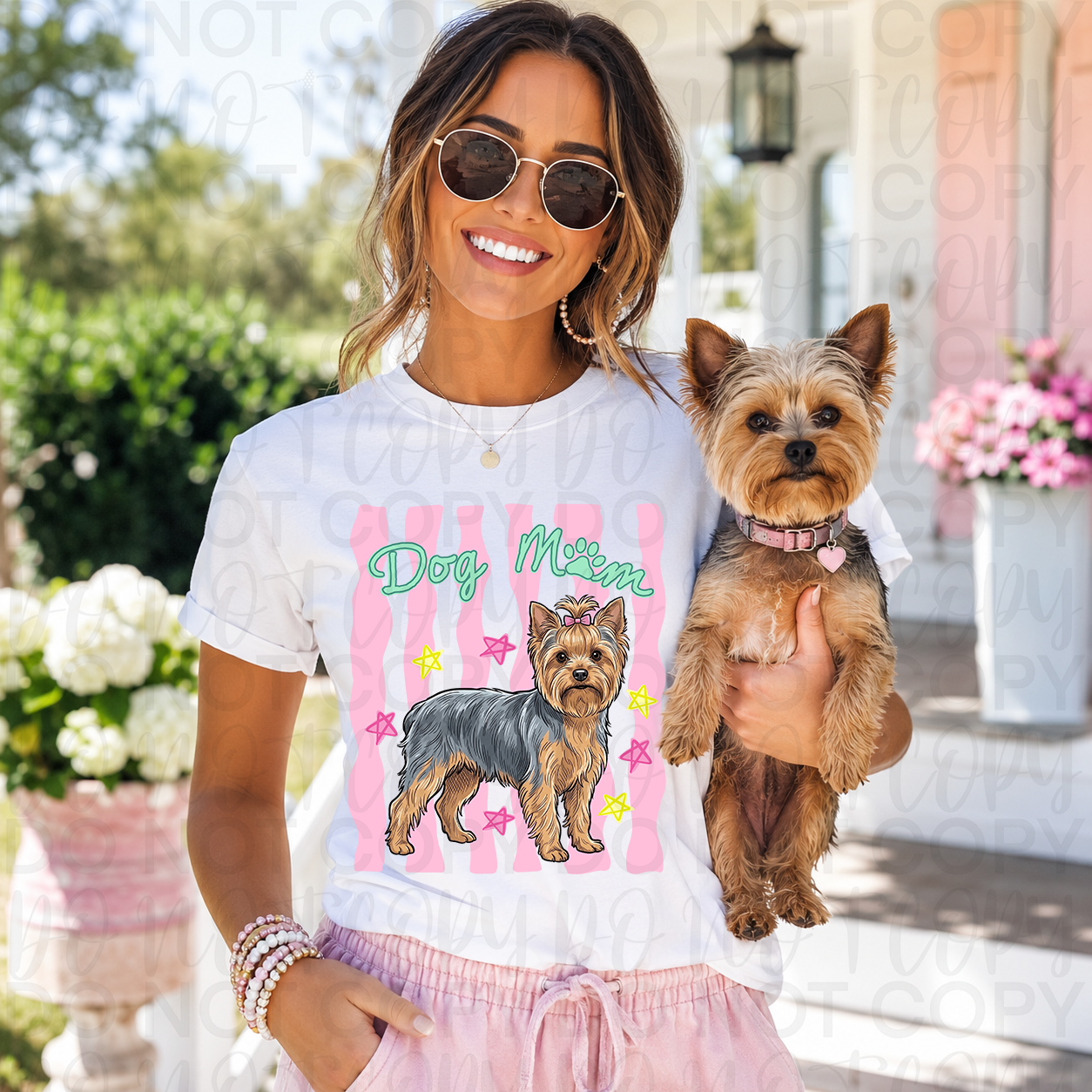 Yorkie Dog Mom Graphic T-Shirt