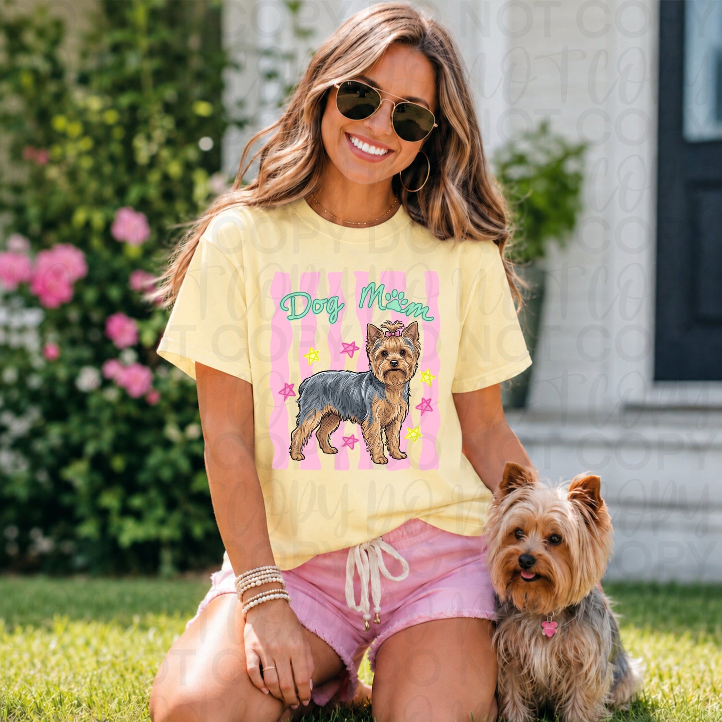 Yorkie Dog Mom Graphic T-Shirt