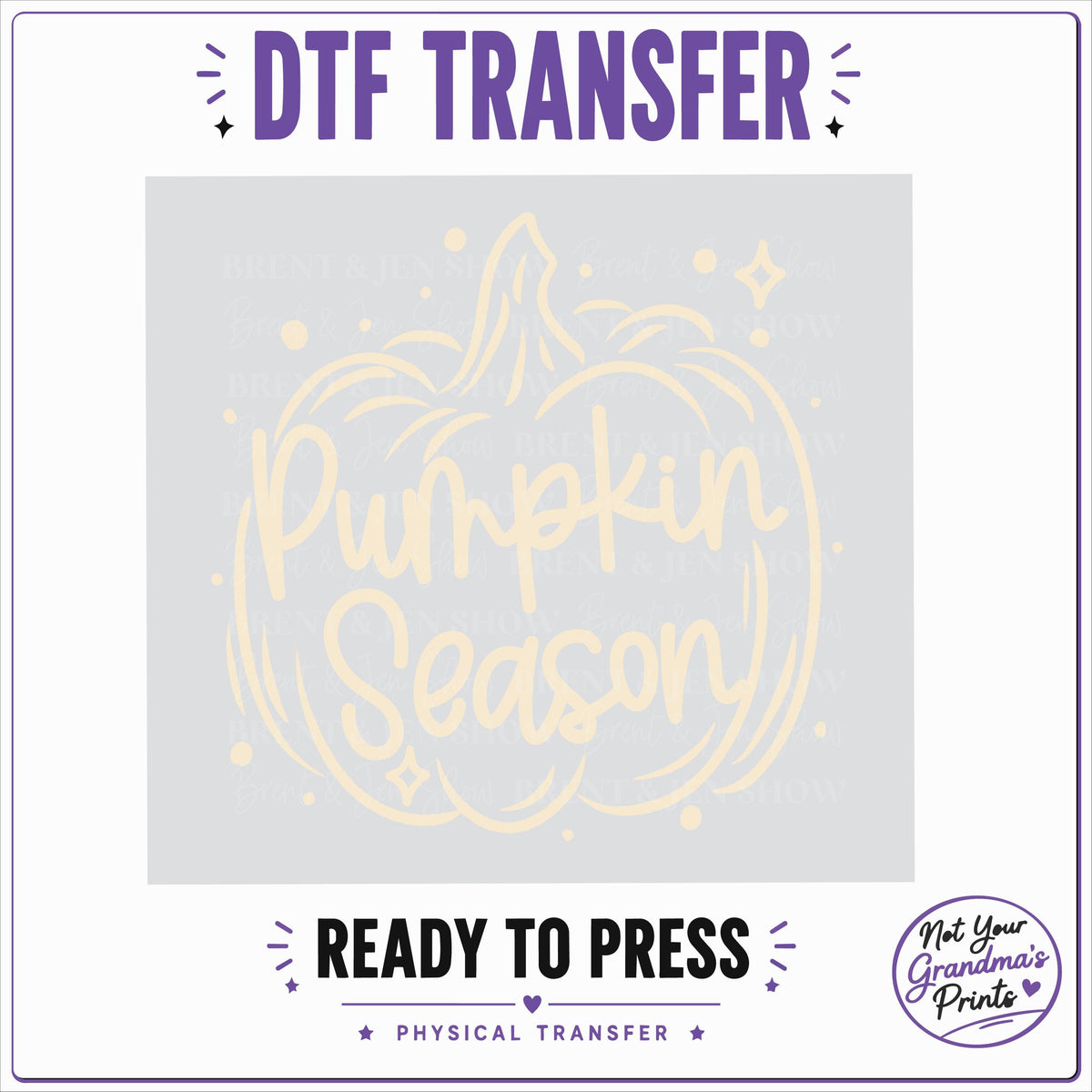 Pumpkin Season DTF Transfer: Hand-Drawn Pumpkin Design (Ready-to-Press)