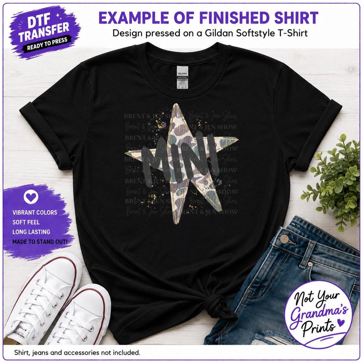 Mini Camo Star DTF Transfer (Ready-to-Press)