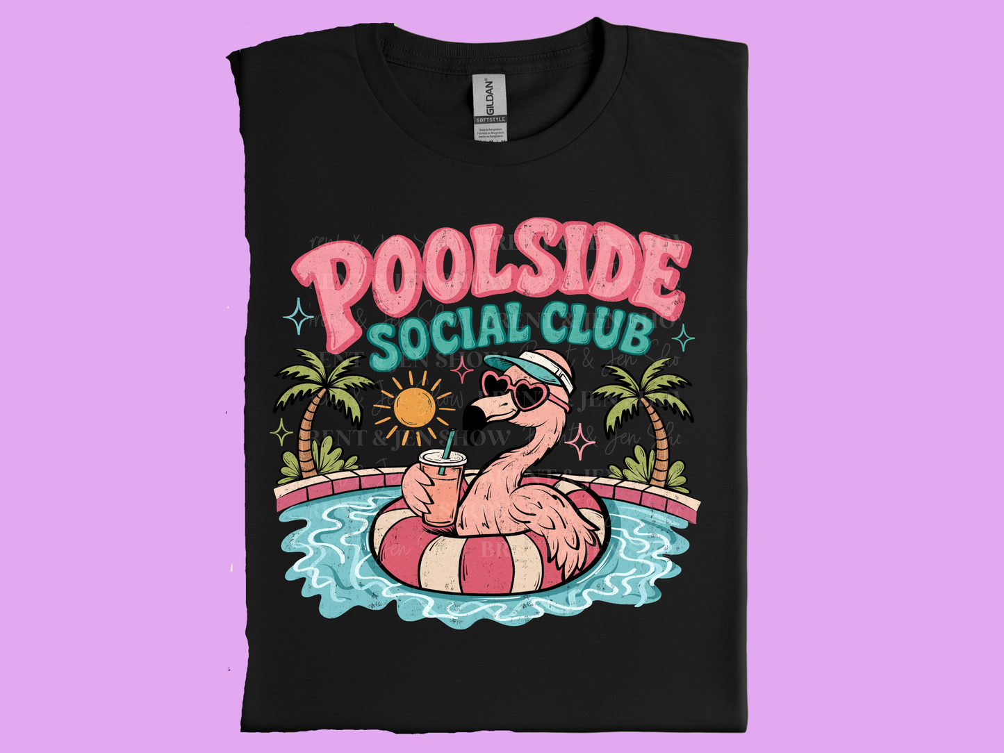 Poolside Social Club Flamingo T-Shirt: Vibrant DTF Print, Summer Fun Tee