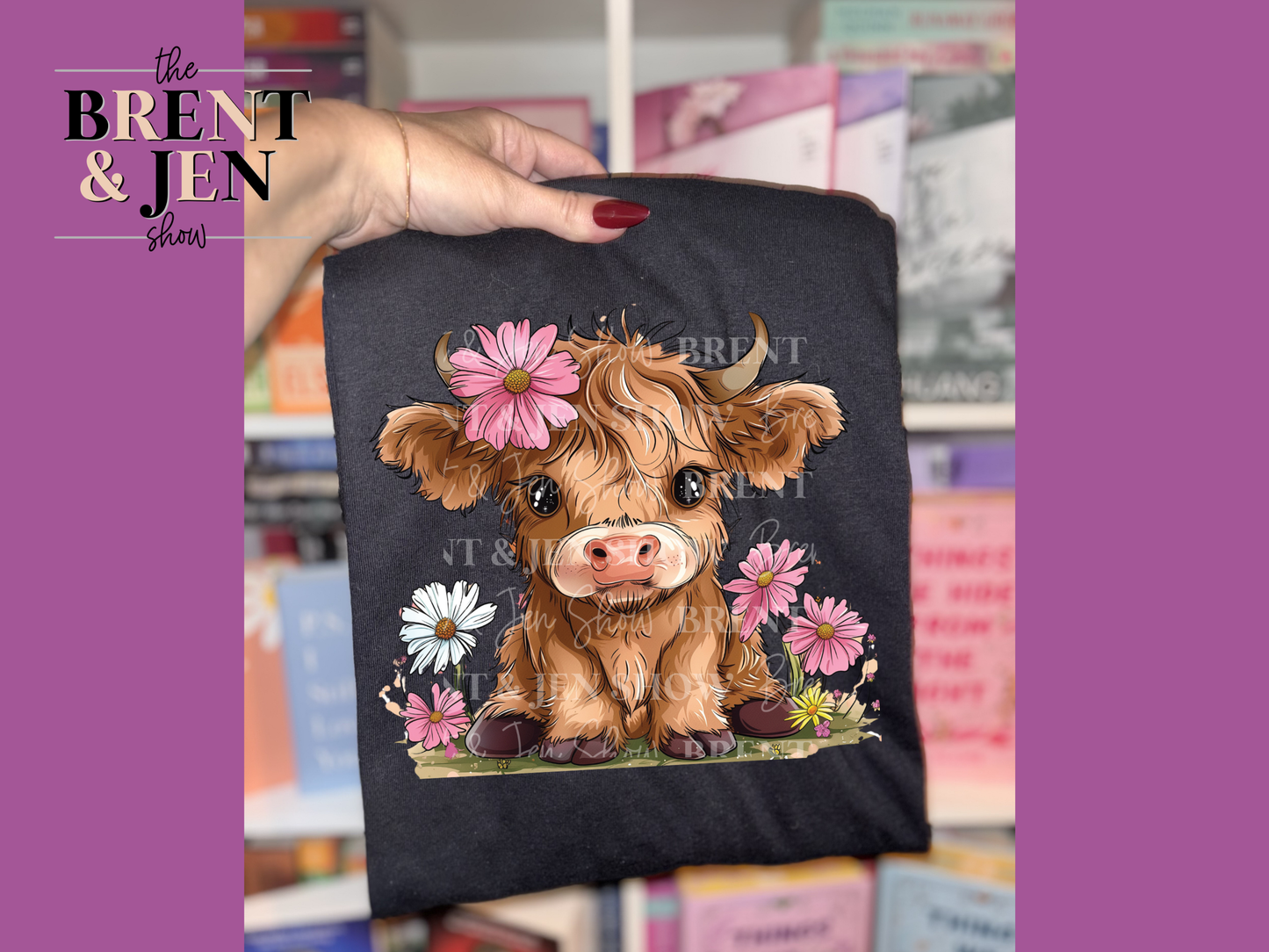 Highland Cow Floral T-Shirt