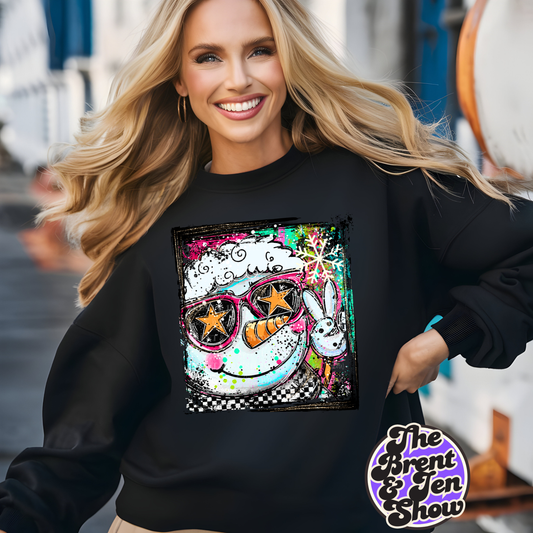 Selfie Doodle Snowman Sweatshirt