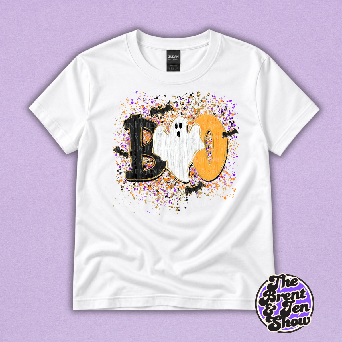BOO Ghost Halloween T-Shirt – Colorful Spooky Season Graphic Tee