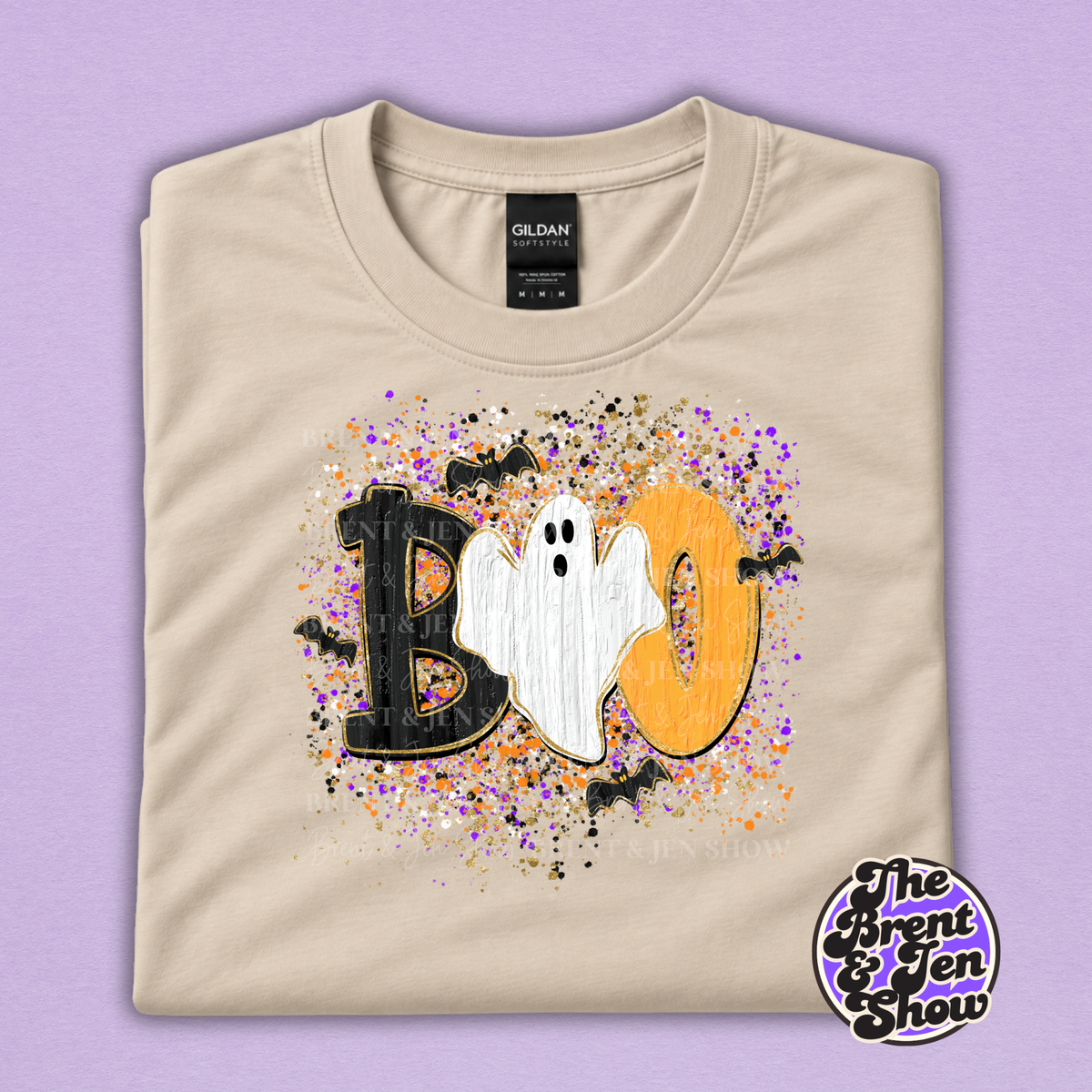 BOO Ghost Halloween T-Shirt – Colorful Spooky Season Graphic Tee