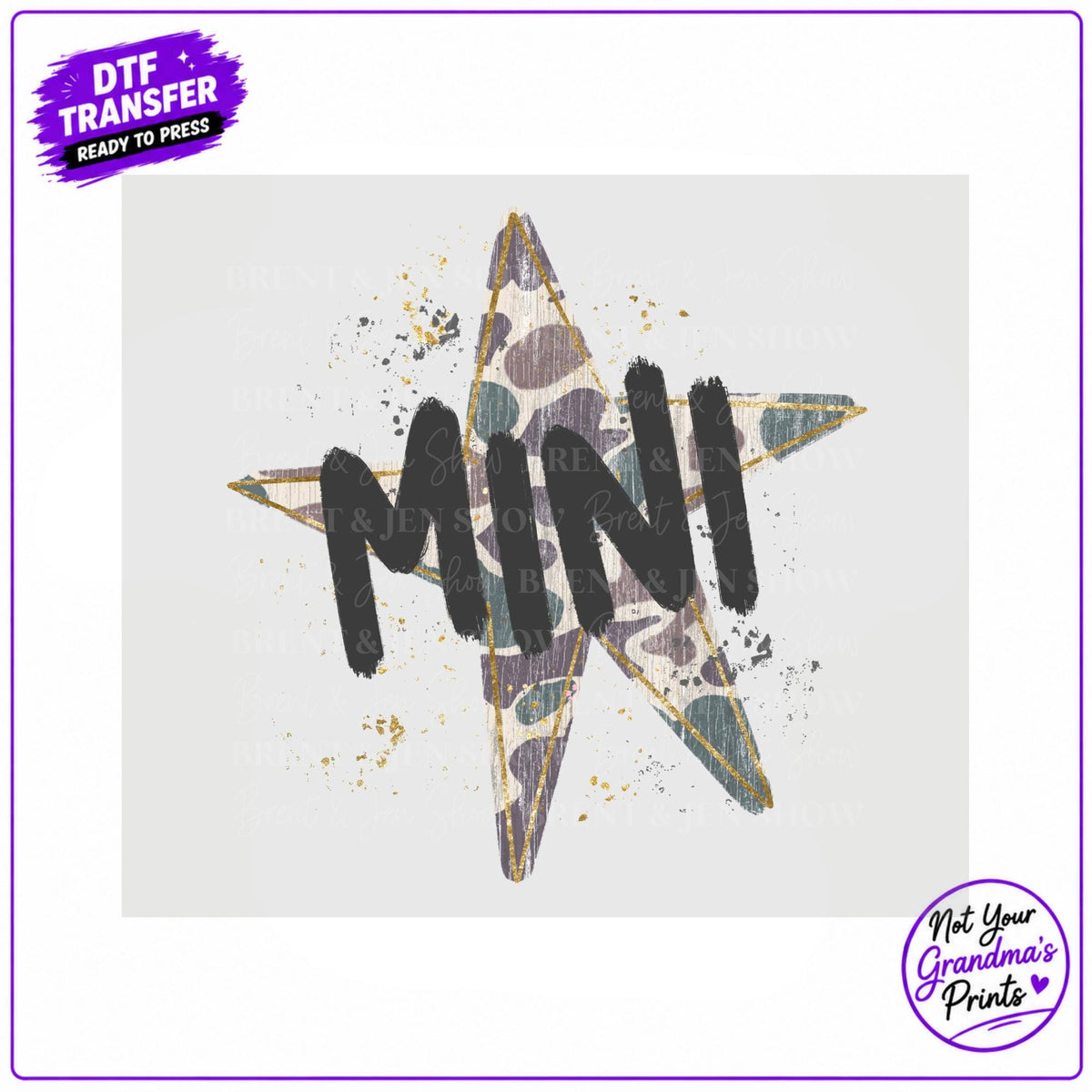 Mini Camo Star DTF Transfer (Ready-to-Press)