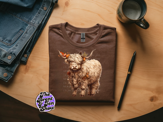 Highland Cow Autumn Graphic T-Shirt