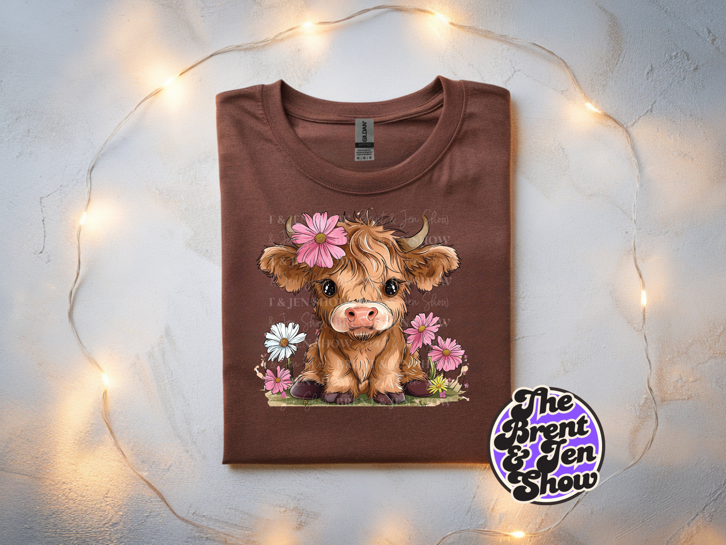 Highland Cow Floral T-Shirt