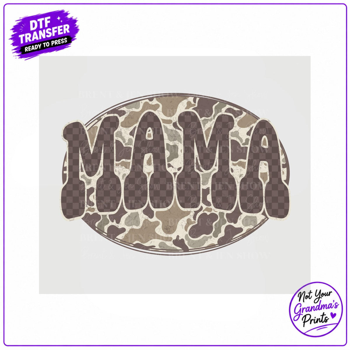 Mama Camo DTF Transfer: Ready-to-Press Shirt Design