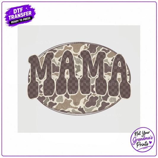 Mama Camo DTF Transfer: Ready-to-Press Shirt Design