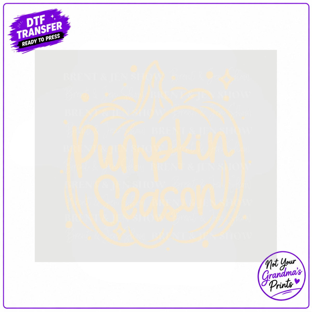 Pumpkin Season DTF Transfer: Hand-Drawn Pumpkin Design (Ready-to-Press)