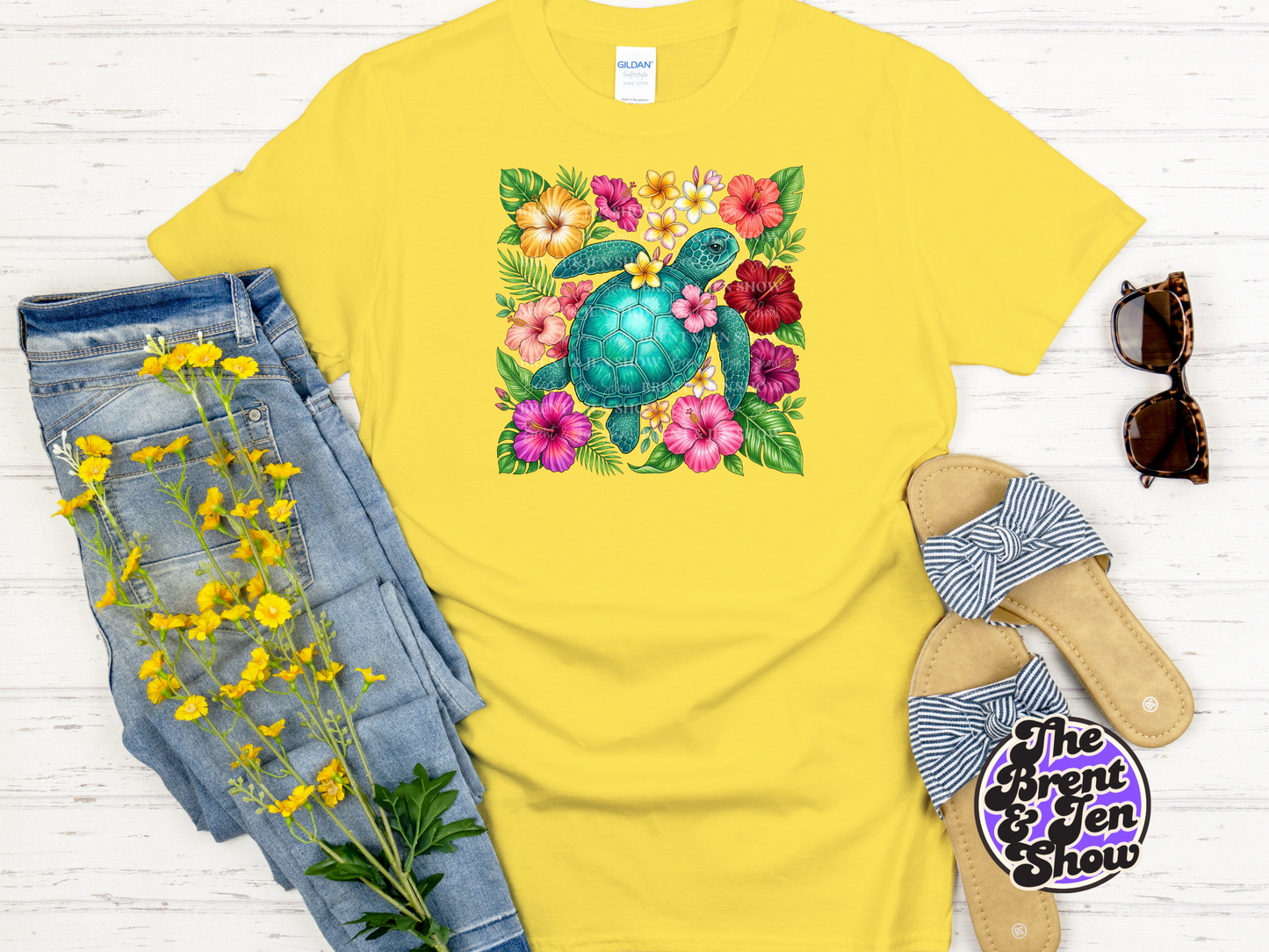 Floral Sea Turtle T-Shirt